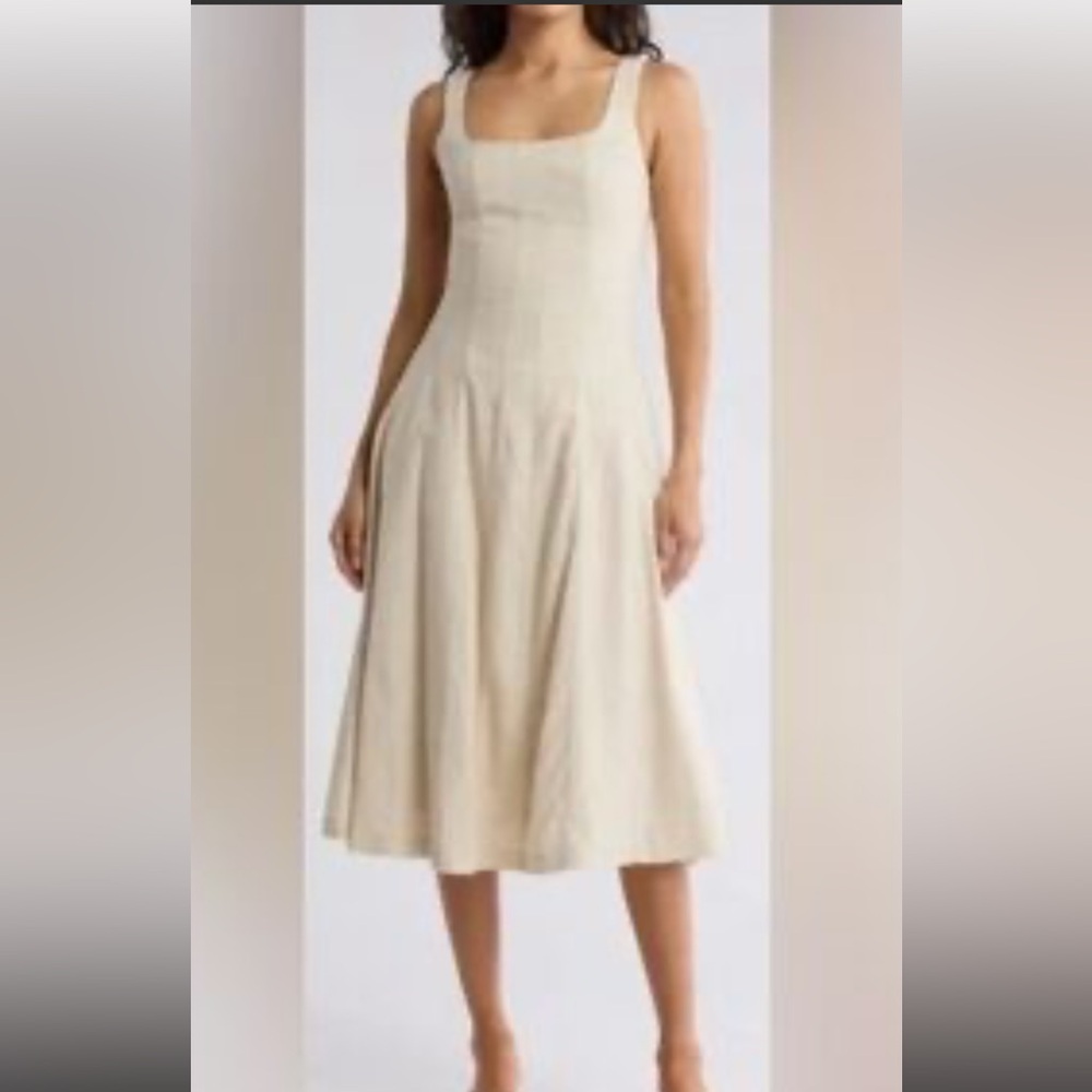 Caroline Constas Cream Midi Dress - Picture 2 of 9